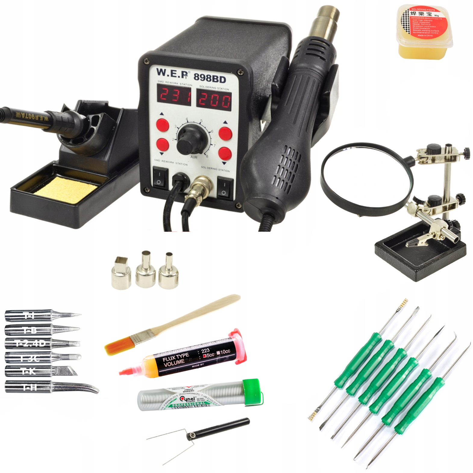 

Stacja lutownicza Wep 898BD Led +dodatki PACK5