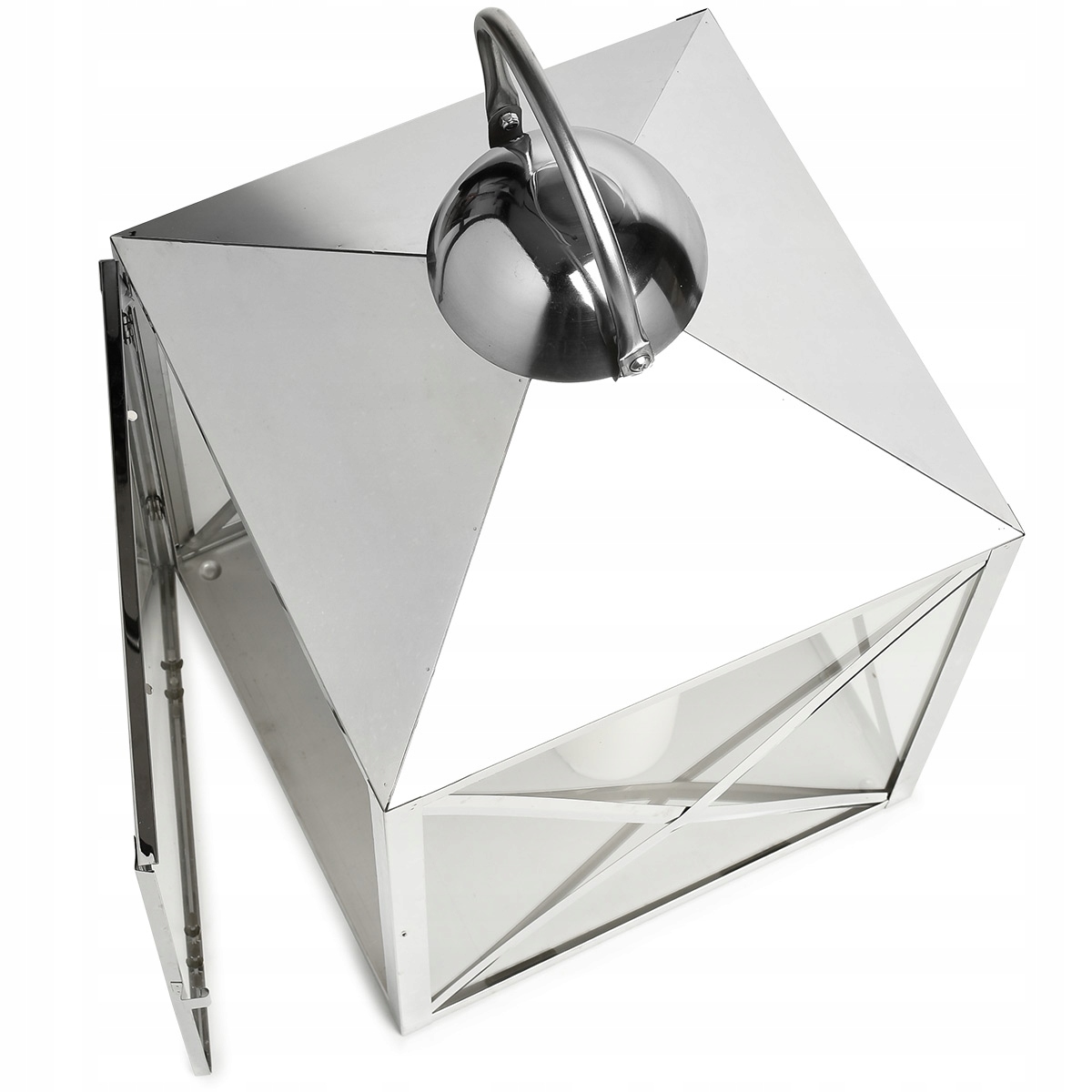 LATARNIA LAMPION ŚWIECZNIK OGRODOWY SREBRNY XL Rodzaj lampion