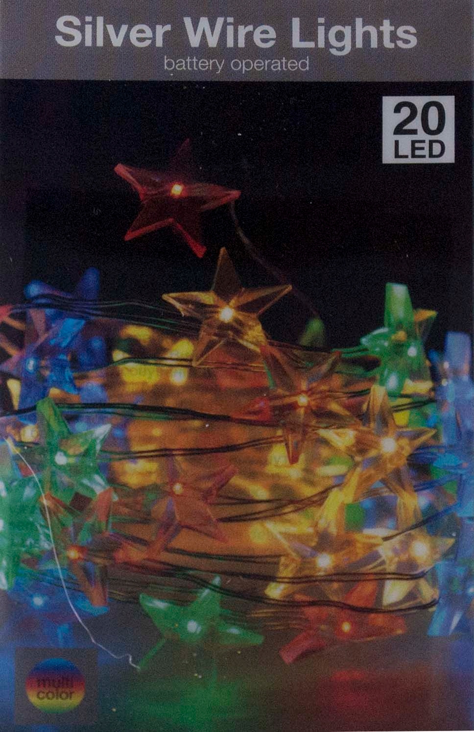 

Lampki Choinkowe Na Baterie 20 Led multi Gwiazdki