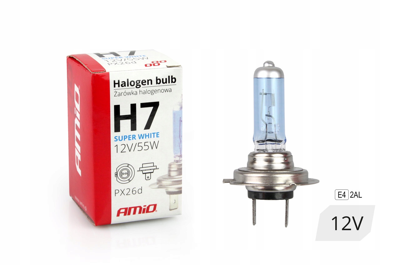 

Amio Żarówka halogenowa H7 12V 55W White