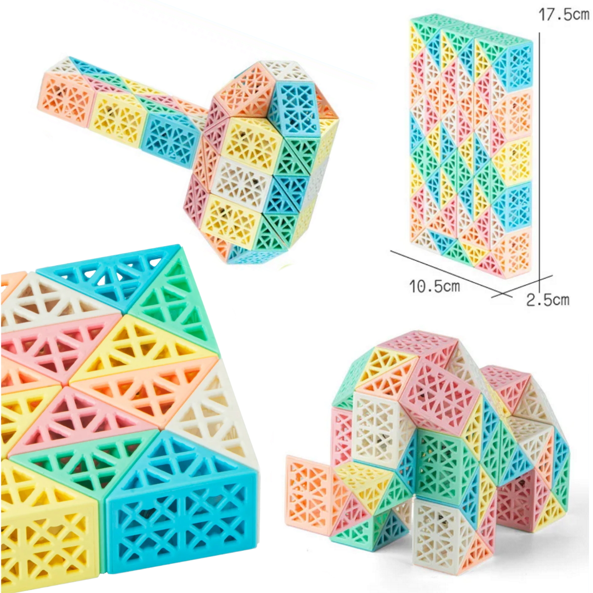 UKŁADANKA MAGICZNY WĄŻ MAGIC SNAKE AŻUROWY 60 EL Materiał plastik