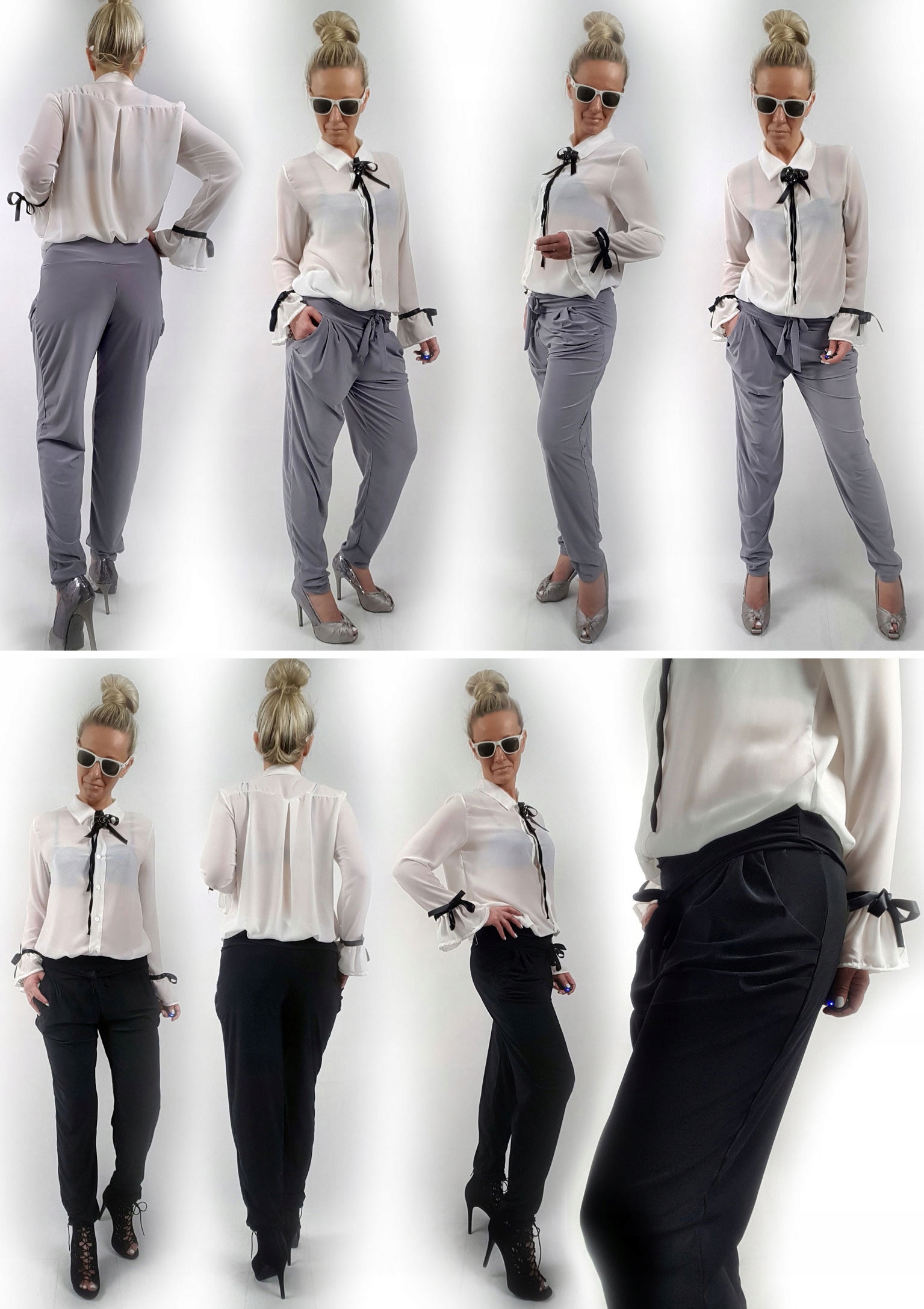 SPODNIE HAREMKI CYGARETKI BRYCZESY ALLADYNKI BAGGY Wzór dominujący bez wzoru