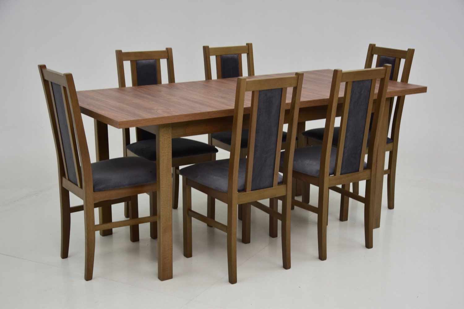 Zestaw drewniane 6 krzeseł ze stołem 80x140/180 Marka inna