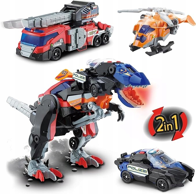 VTech 80-549504 zabawkowy dinozaur 3w1 Robot Zabawka Super-T-Rex