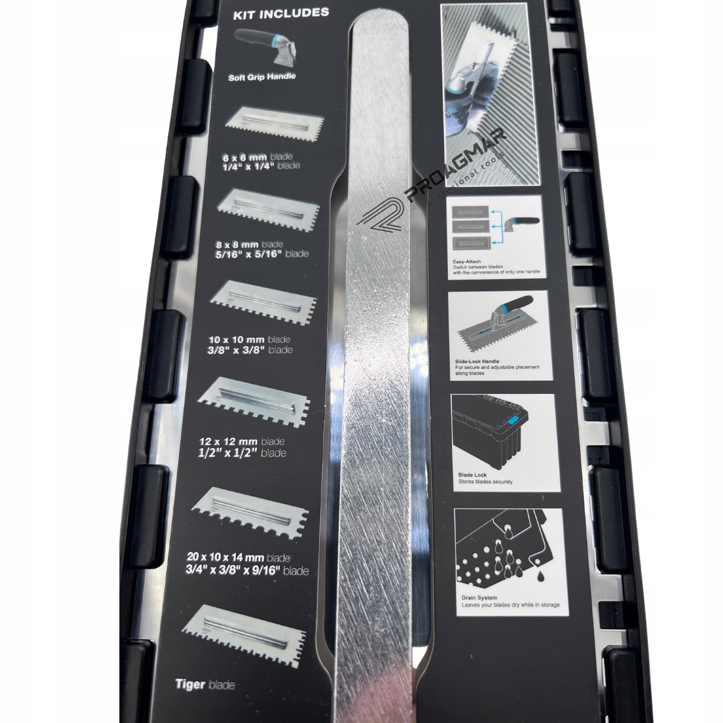 GRZEBIENIE PACE DO KLEJU BIHUI ZESTAW do płytek gresu do kleju Marka Bihui