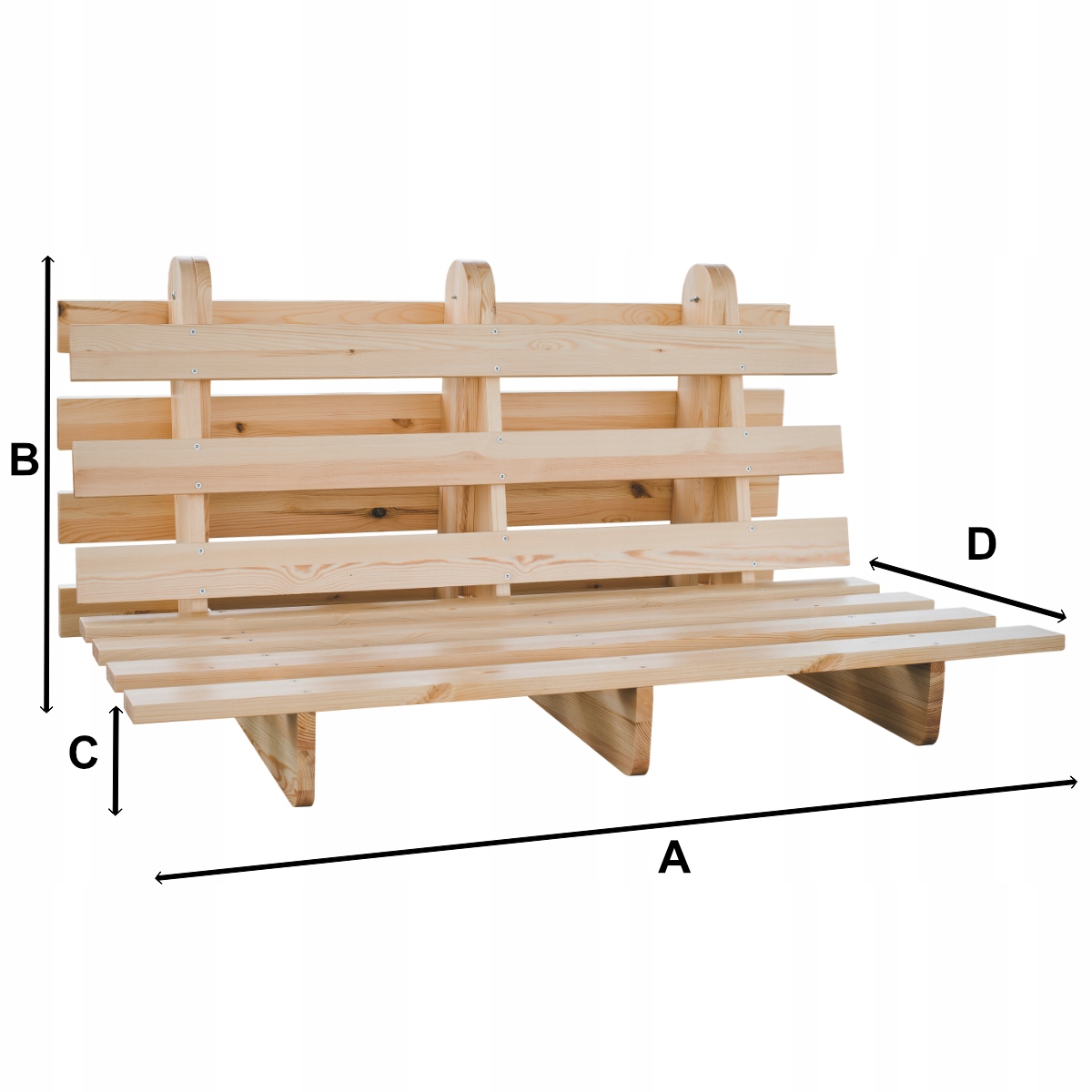 Ławka pod futon 120x200 cm z funkcją rozkładana Rozmiar (cm) 120x190