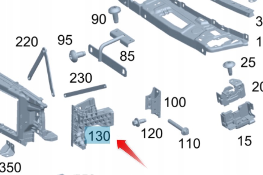 Absorbér Držák Mercedes C Třída W206 Pravý A2066201600