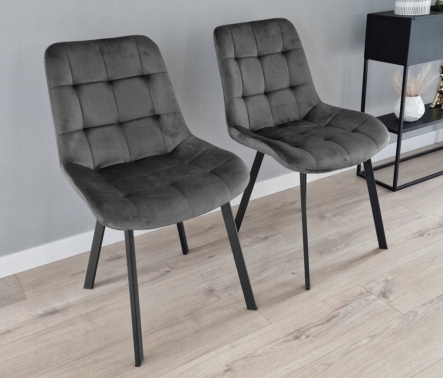 KRZESŁO WELUROWE DO SALONU JADALNI LOFT TAPICEROWANE SOLIDNE WYGODNE Szerokość mebla 49 cm