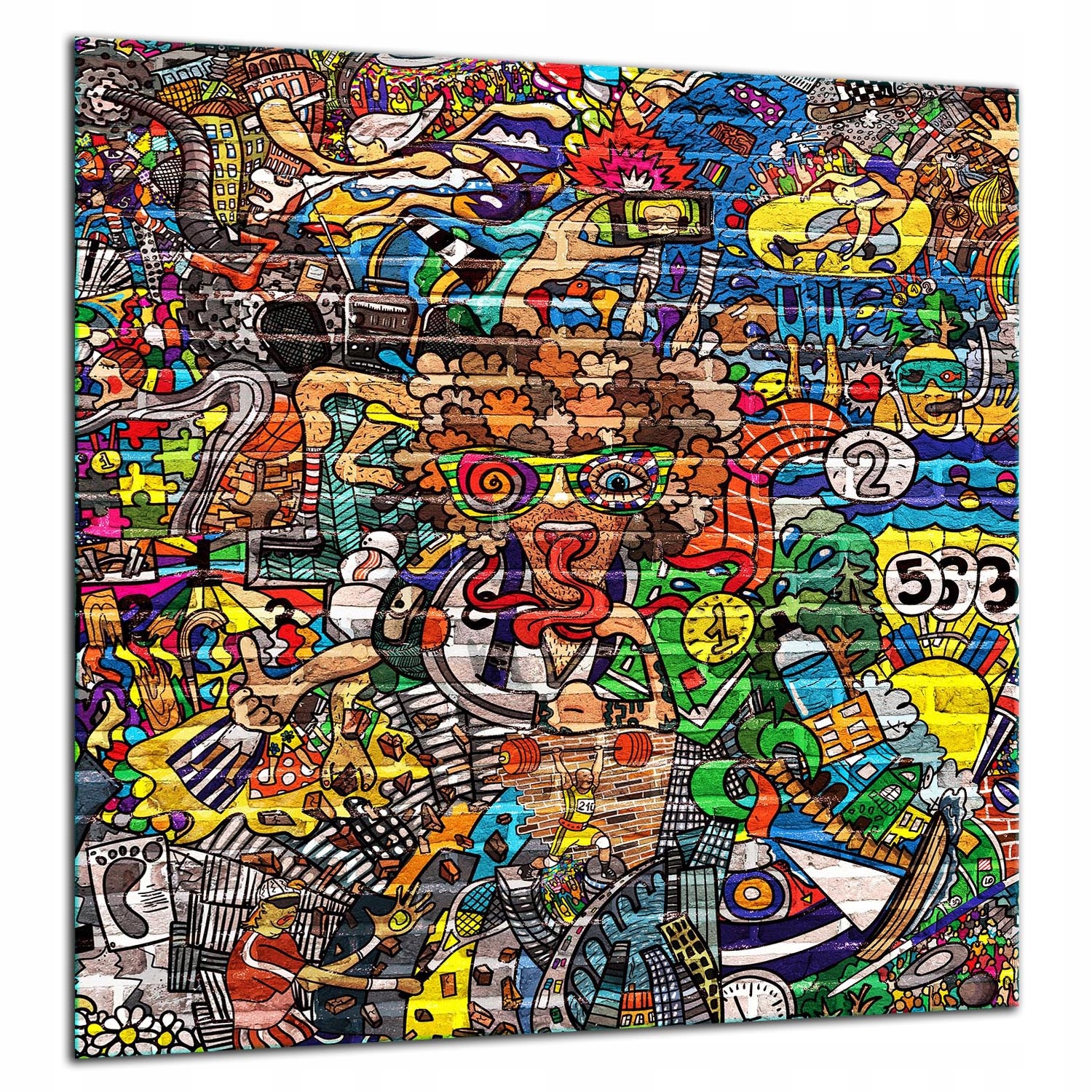 Skleněná Ochranná Deska Panel Lepidlo 60x65 MURALTvrzené Sklo Kuchyně 7v1