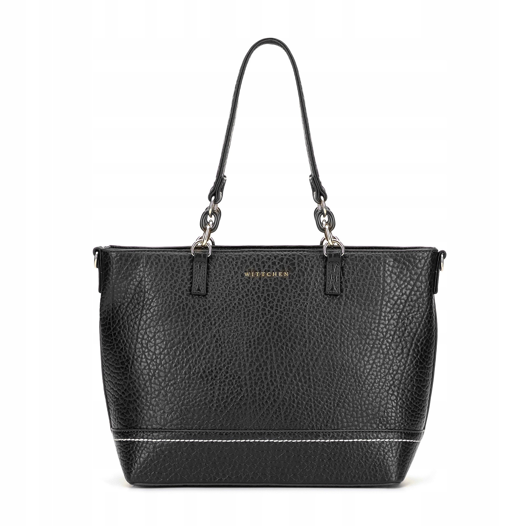 Torebka Wittchen 101-4Y-710-1 Czarna Shopperka Damska Skóra Ekologiczna