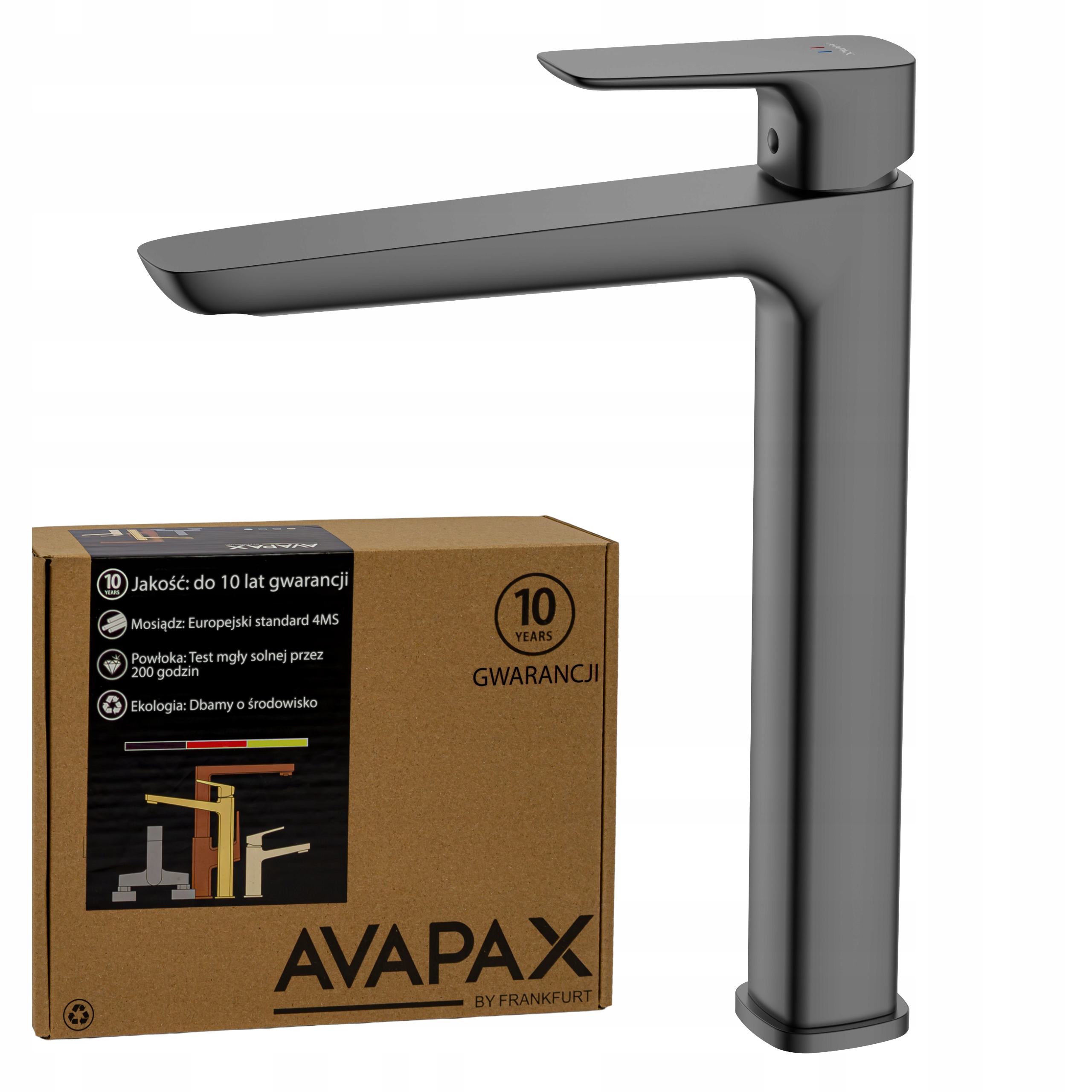 Stojanková umývadlová batéria na kúpeľňový kohútik titán gun metal Avapax