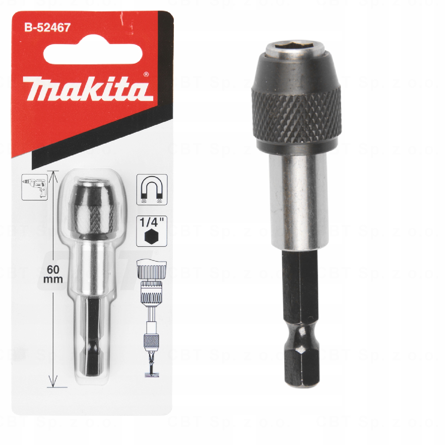 Uchwyt Szybkomocujący Do Bitów Z Tuleją Długość 60 MM ADAPTER1/4"
