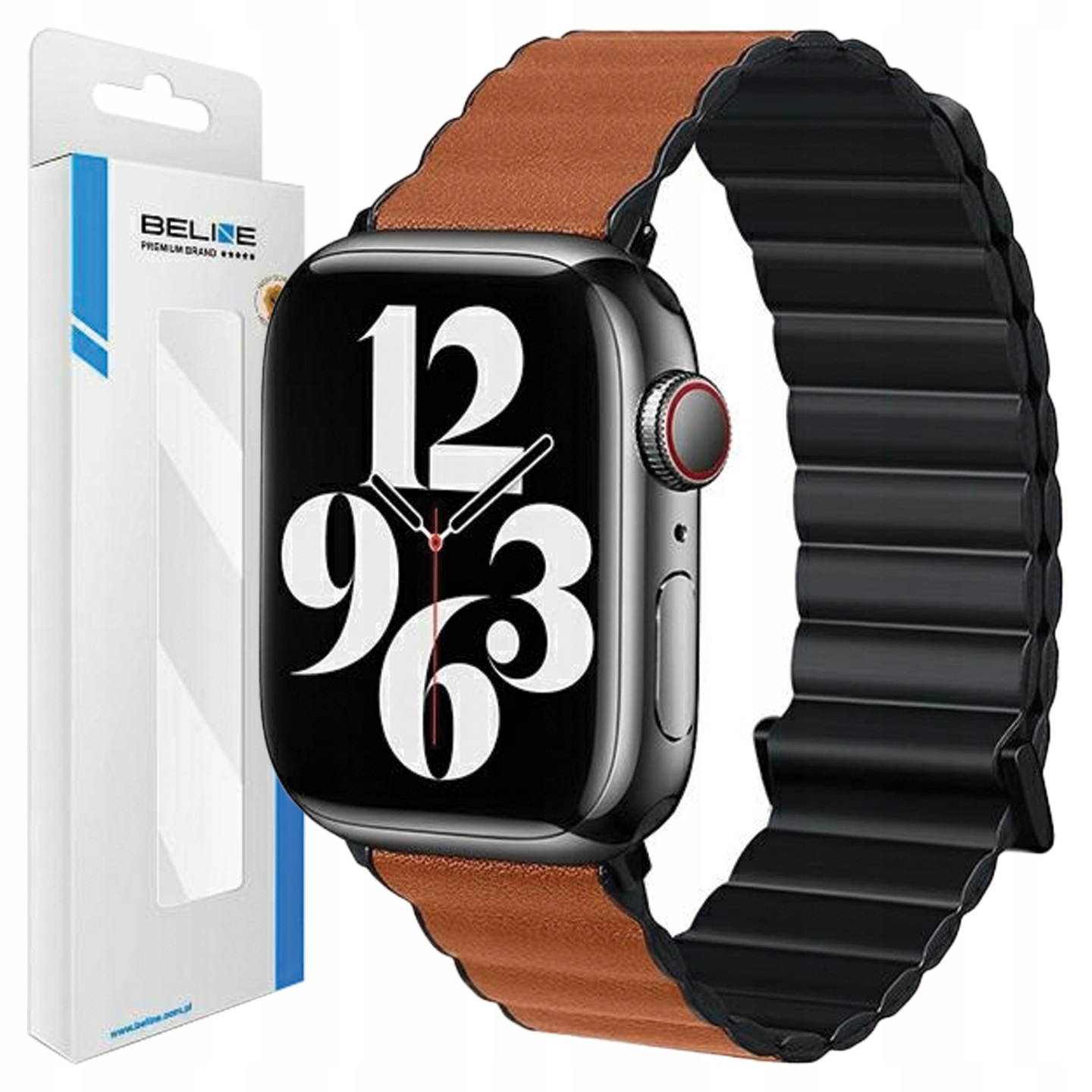 Beline Pasek Do Apple Watch Magnetic Pro 38 40 41MM Czarny Brązowy Skórzany