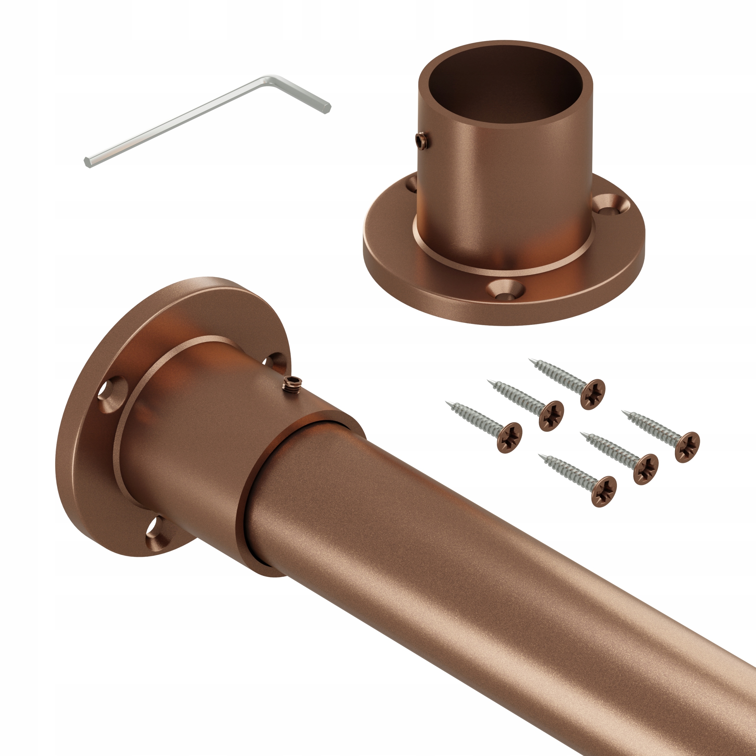 Tyč do šatní skříně silná, průměr 32 mm, Měděná, 200 cm, Strong II