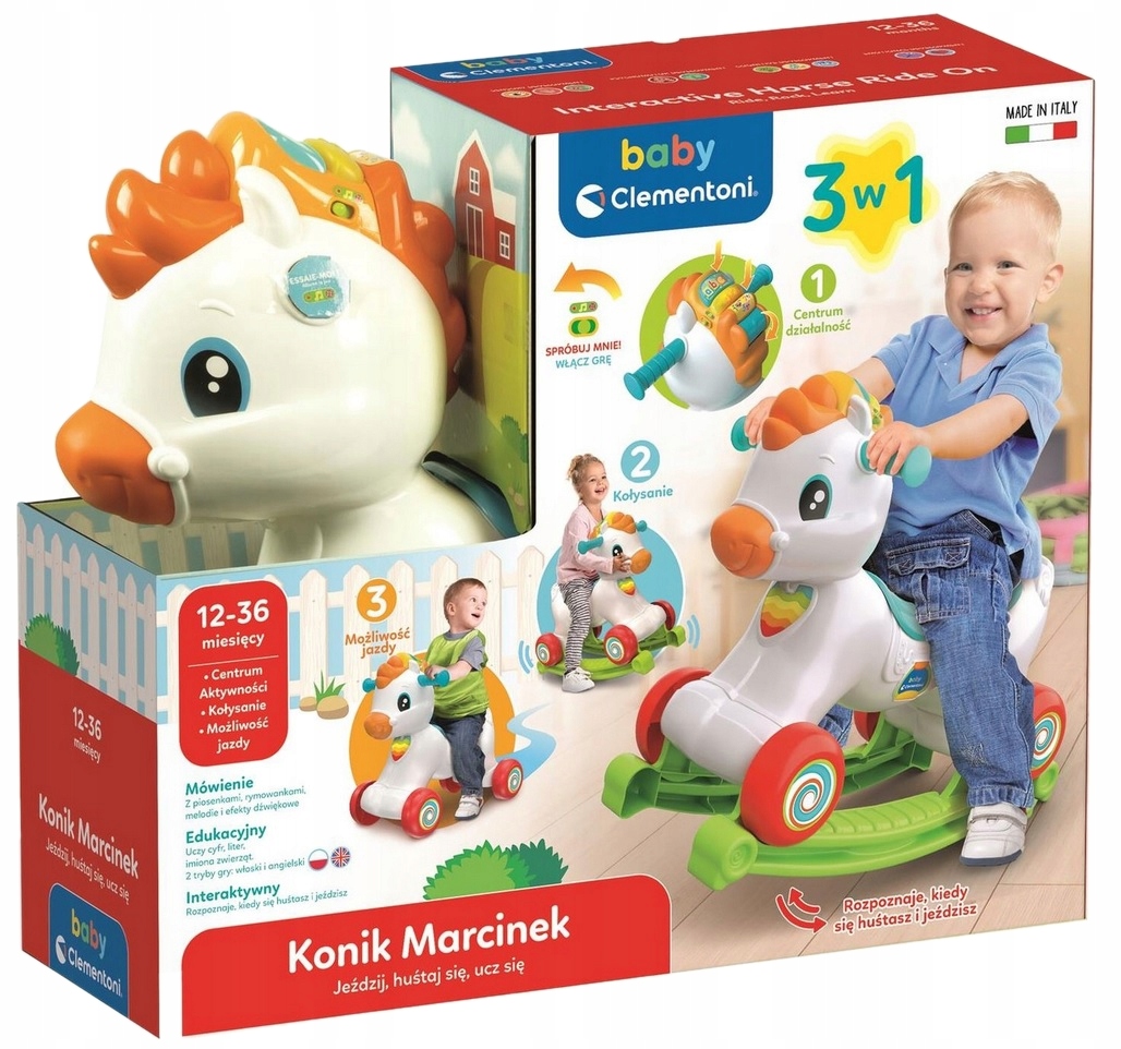 Interaktywny Edukacyjny Konik Marcinek Jeździk Clementoni 50928