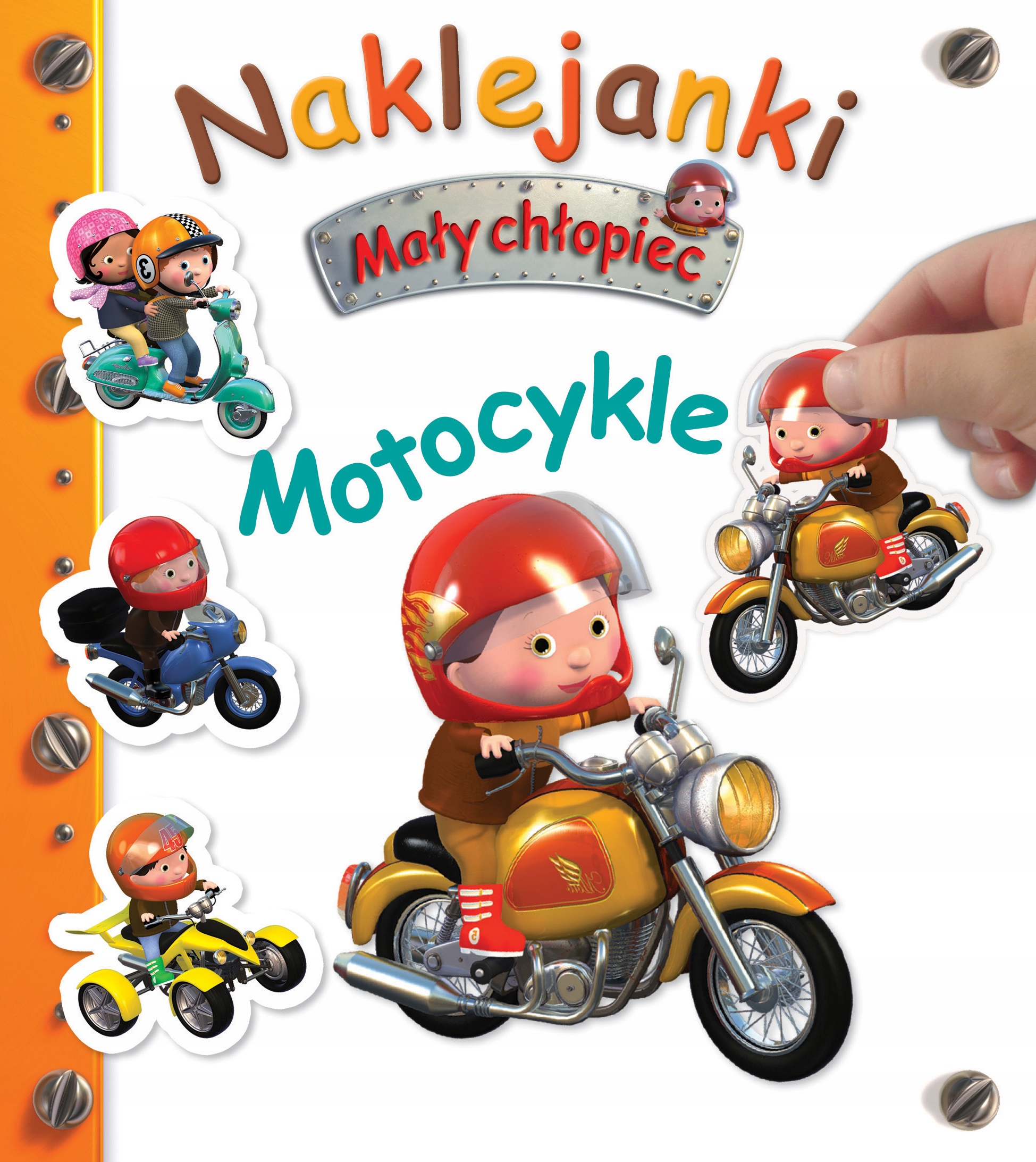 Mały chłopiec. Naklejanki. Motocykle N. Belineau