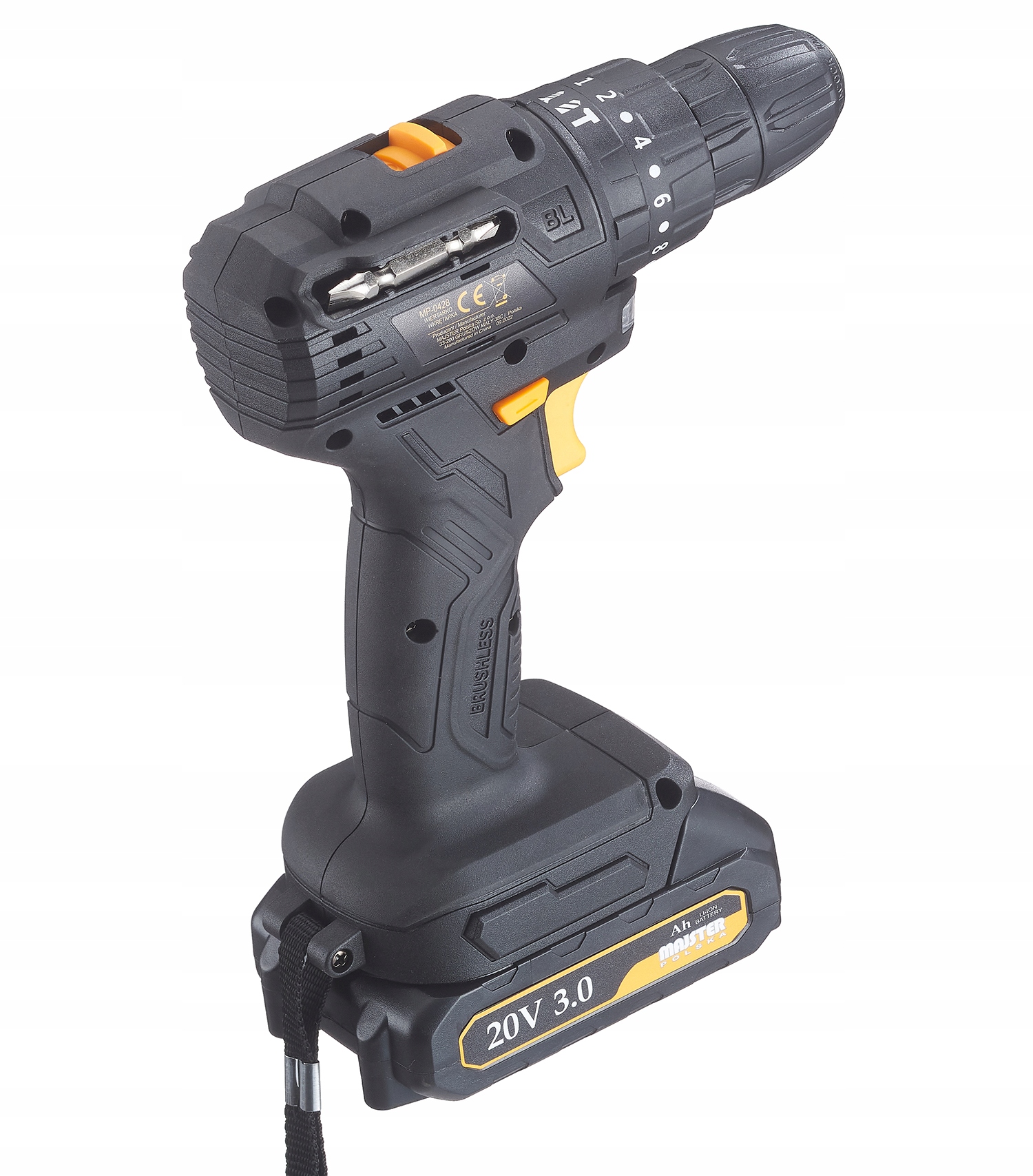 UDAROWA WIERTARKO WKRĘTARKA AKUMULATOROWA 20V BEZSZCZOTKOWA 2xAKU MP0428 Typ akumulatora Li-Ion