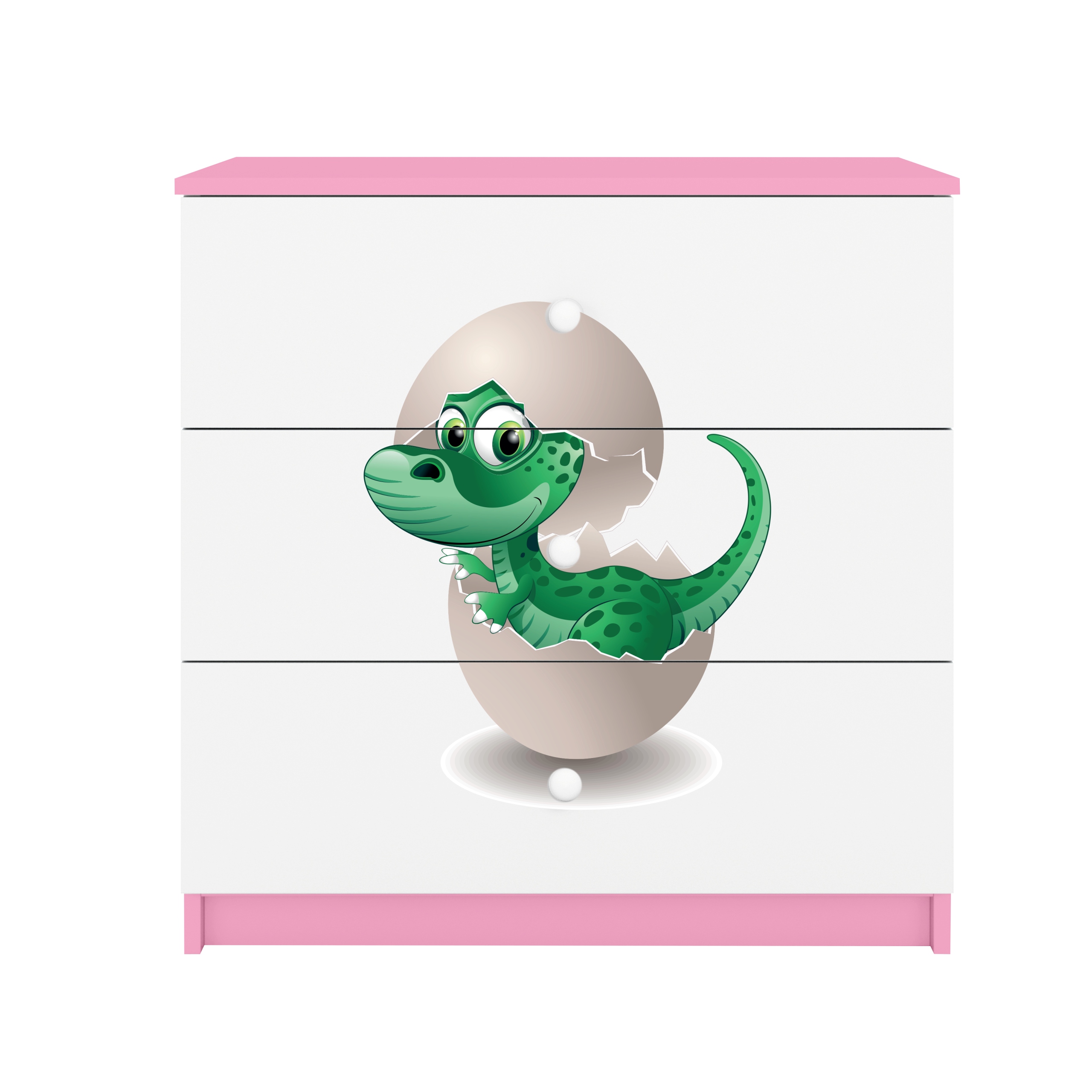 Komoda Babydreams růžová grafika malý dino 80 cm