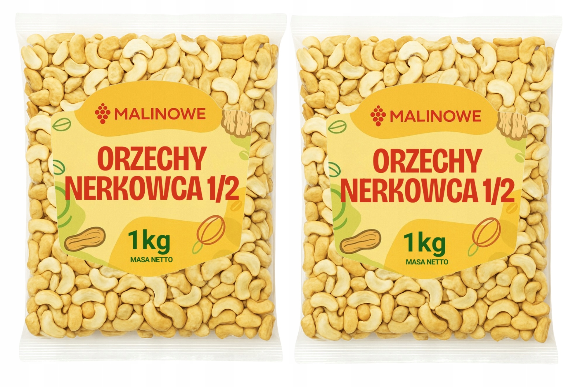Levně Sada Kešu Ořechy Půlky 2x1kg Kešu Ořechy Vynikající Prémiová Kvalita