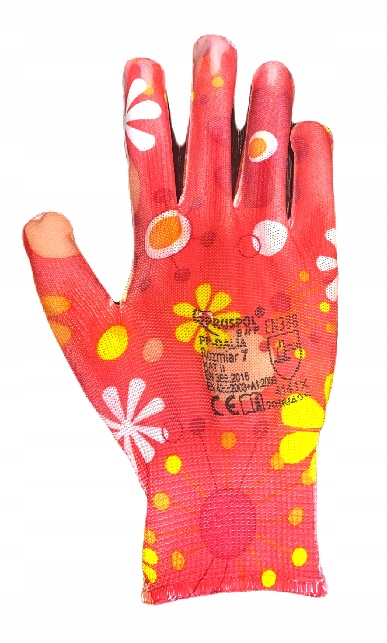 RĘKAWICE OGRODOWE DAMSKIE RĘKAWICZKI ROBOCZE W KWIATKI DO PIELENIA 7-S Kod producenta Rękawice Damskie do Ogrodu Kolorowe