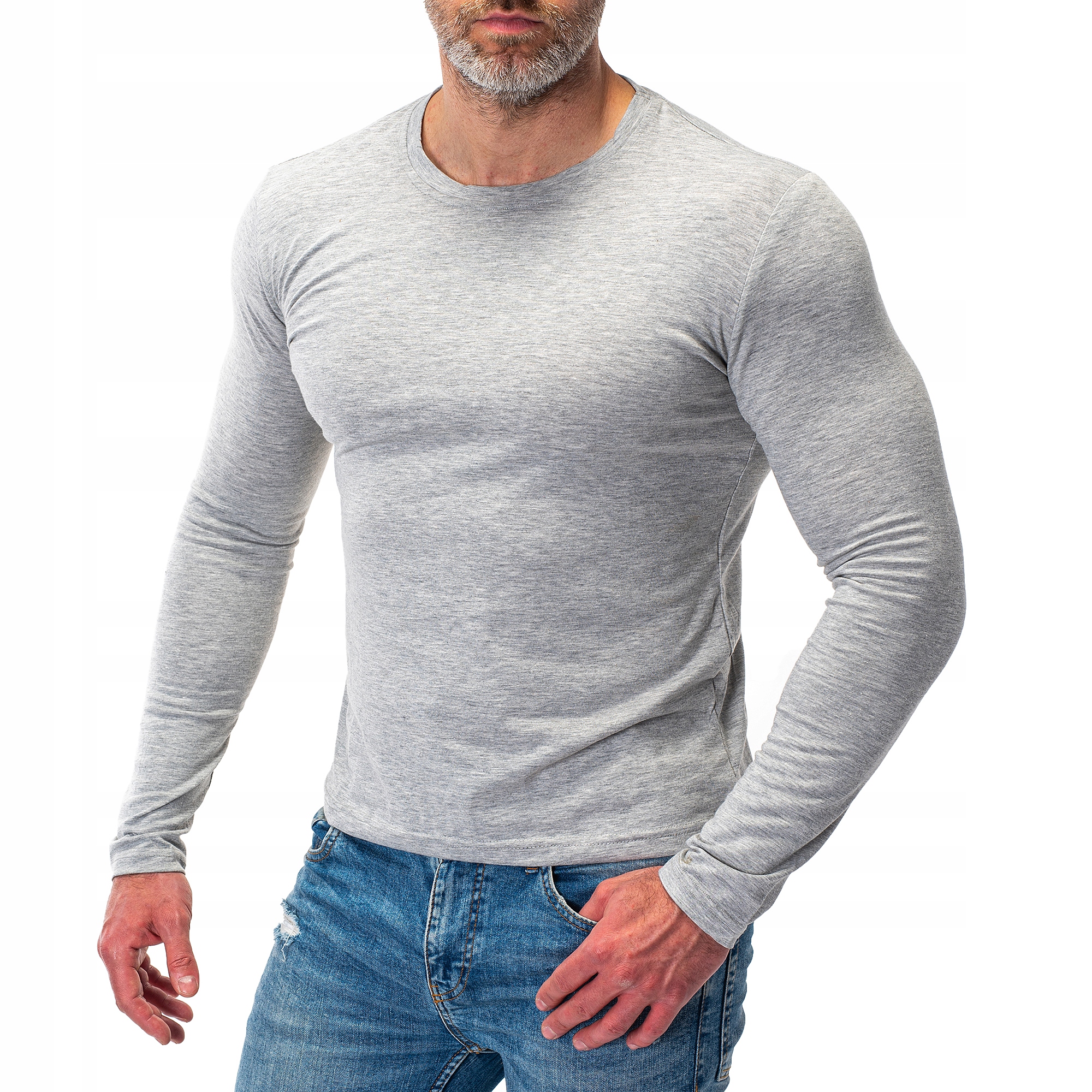 CX01 roz. XXL MĘSKA BLUZKA LONGSLEEVE DŁUGI RĘKAW Wzór dominujący bez wzoru