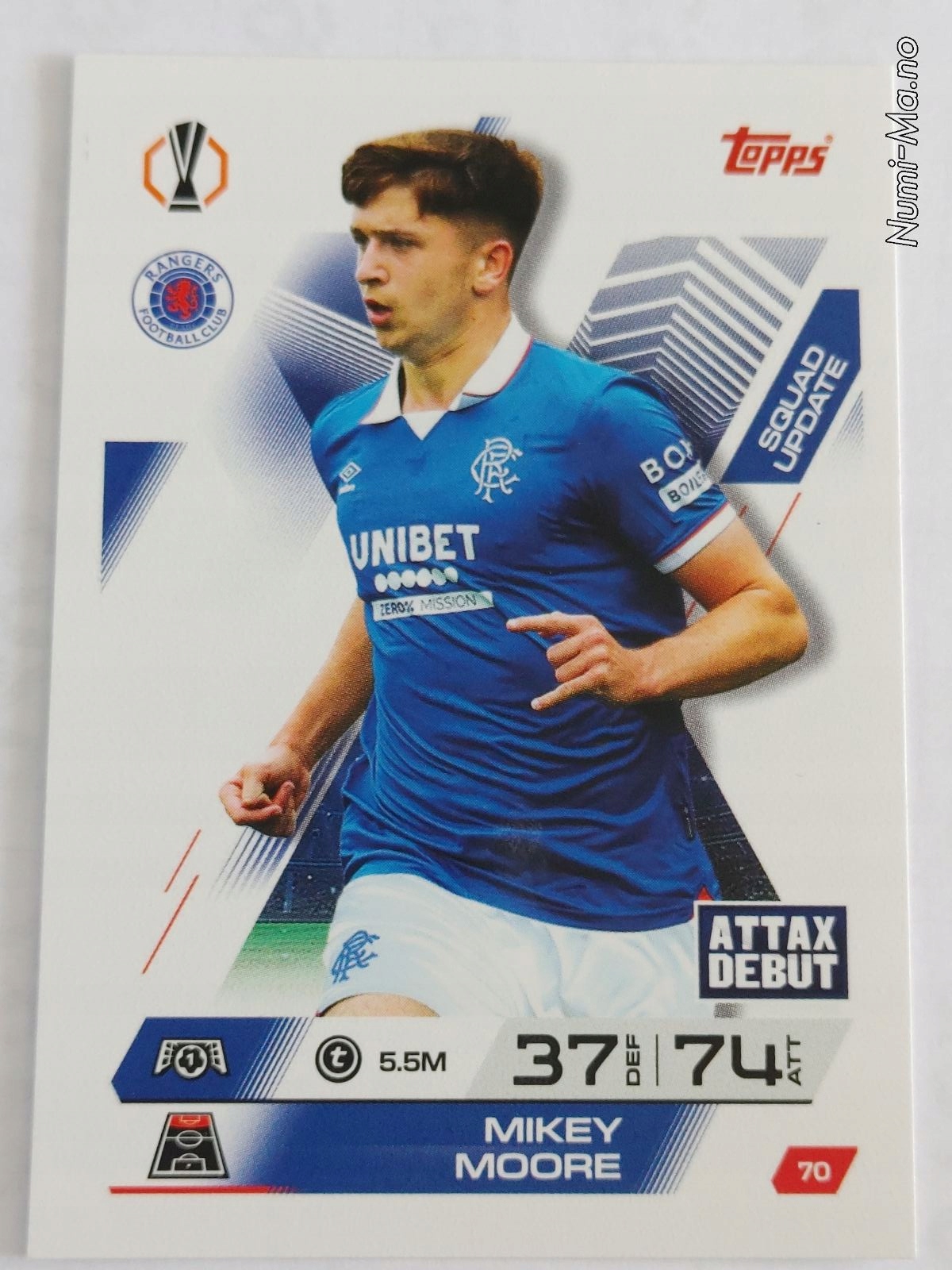 Topps Match Attax Extra 2025-2026 N.070 Mikey Moore Rangers 6070
