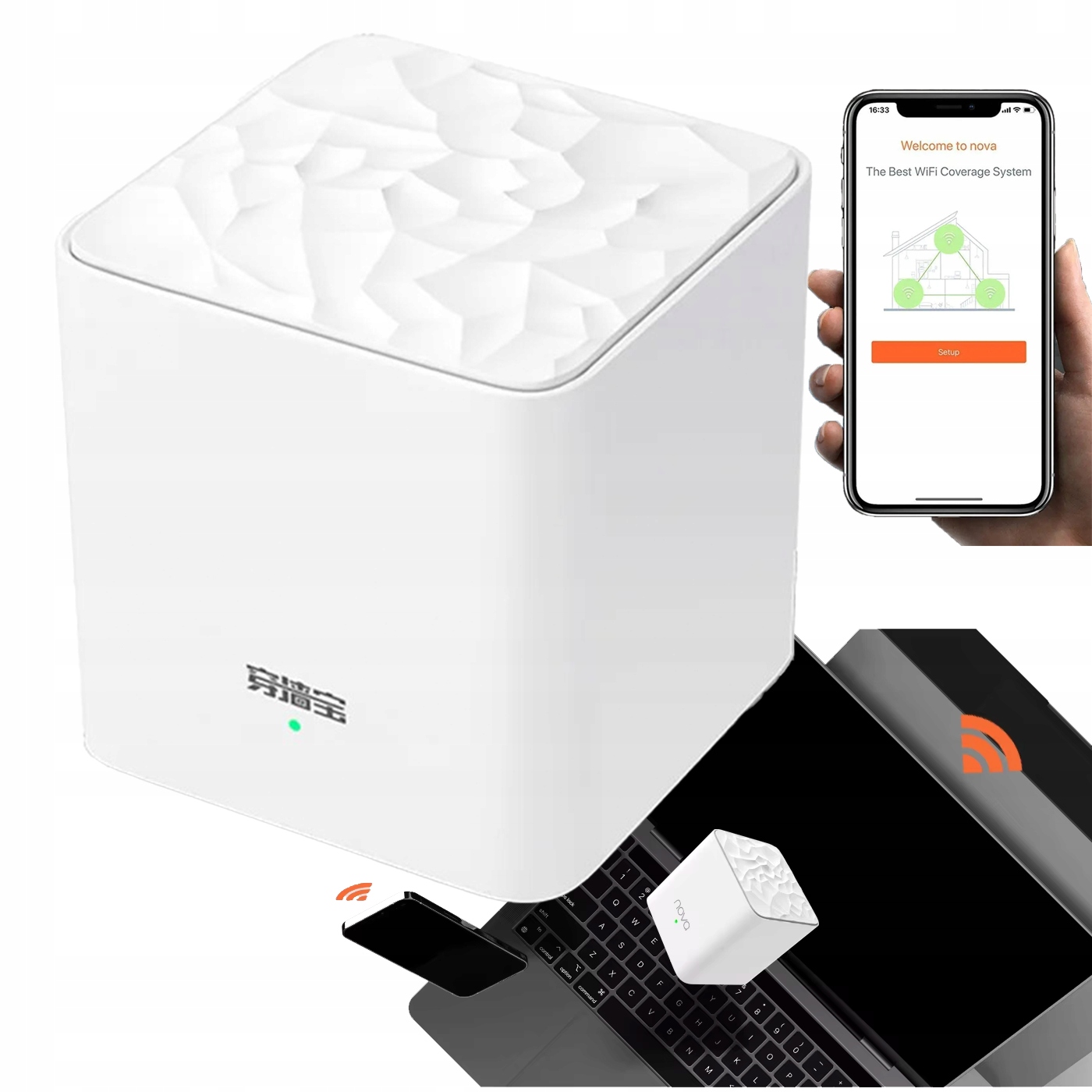 Mesh WiFi AC1200 Modul systému do 2000ft Nahradzuje routerový zosilňovač signálu