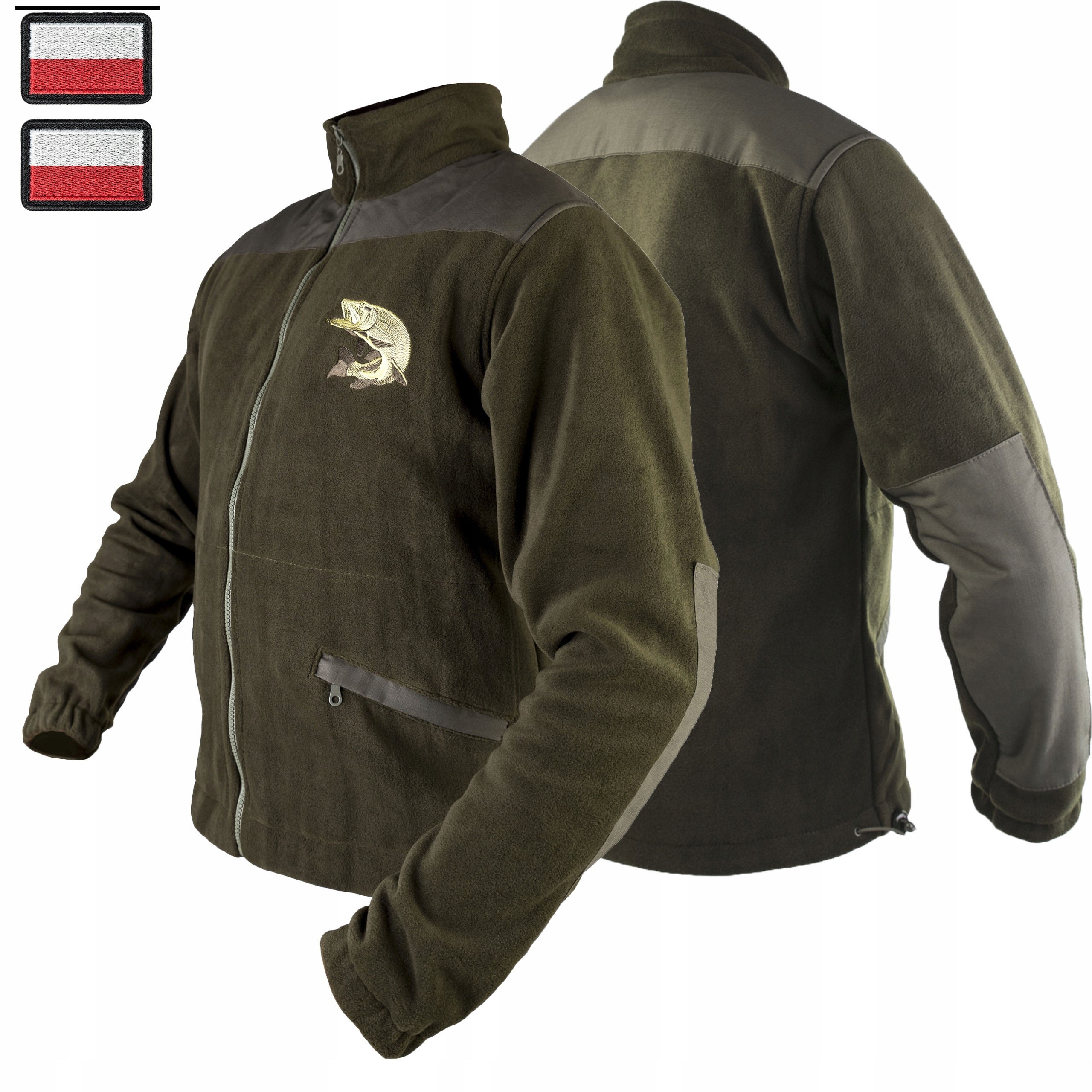 

Polar wojskowy Wędkarski Haft Ryba Olive roz. 3XL