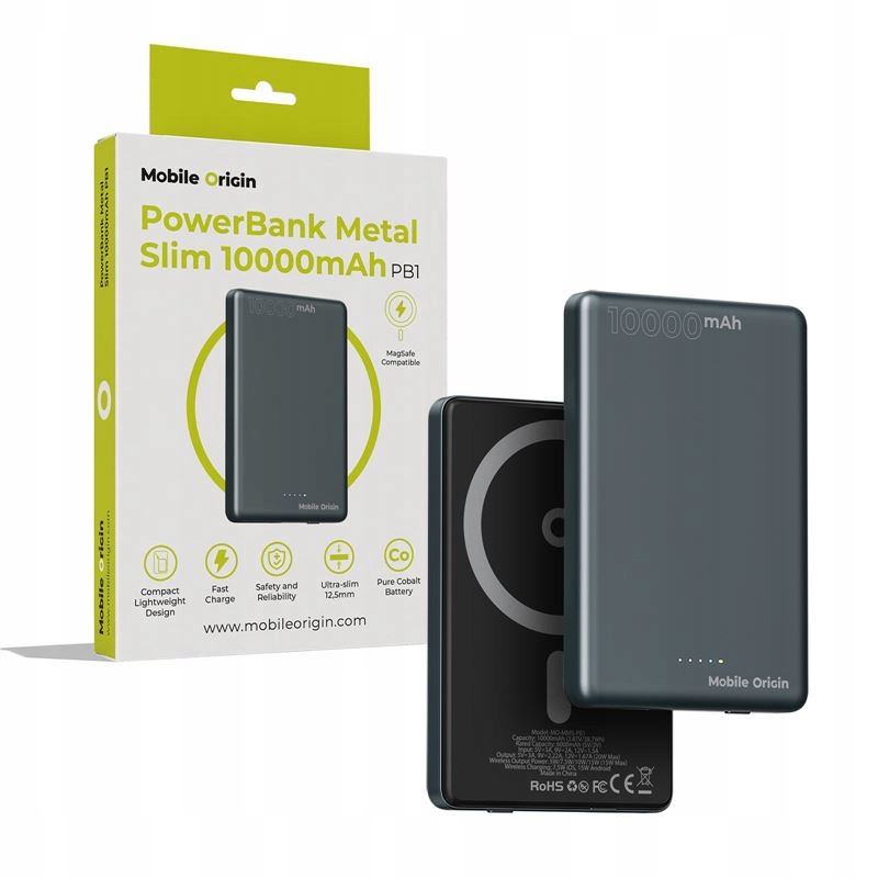 Mobile Origin Powerbanka Přenosná Nabíječka Pro Telefon Tablet 10000MAH Slim