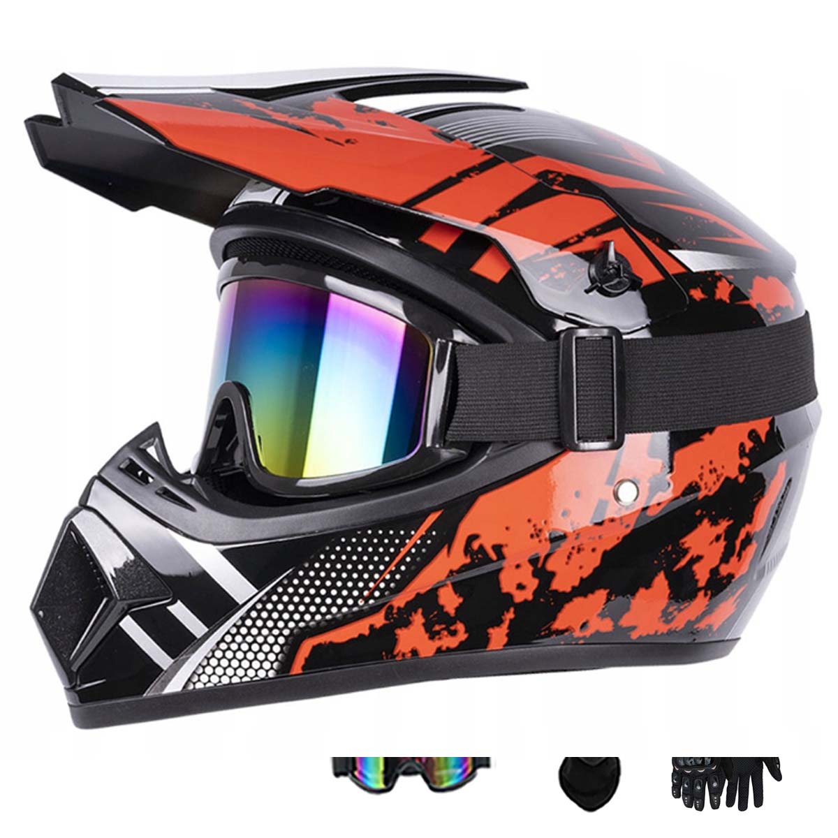 Motocyklová Přilba Lehká Enduro Quada Brýle Rukavice Maska XL