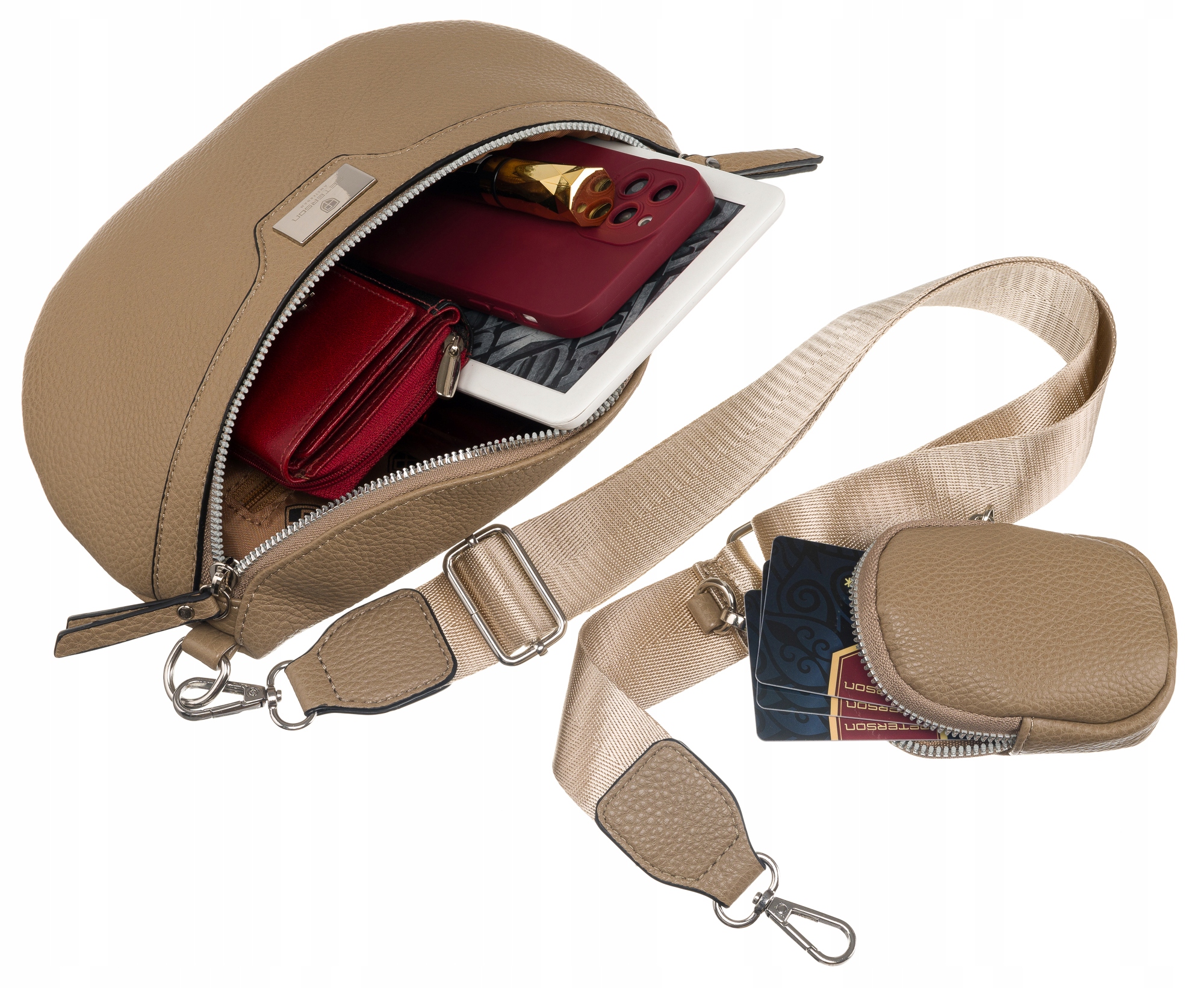 TOREBKA NERKA DAMSKA PETERSON SKÓRA EKOLOGICZNA PTN NER-ALE-8-6404 D C.BEŻ Model PTN NER-ALE-8-6404 D