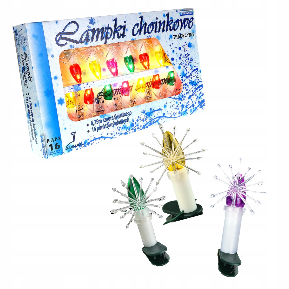Lampičky na vánoční stromeček PRLbarevné svíčky s hvězdičkami P-7 3W Retro polské