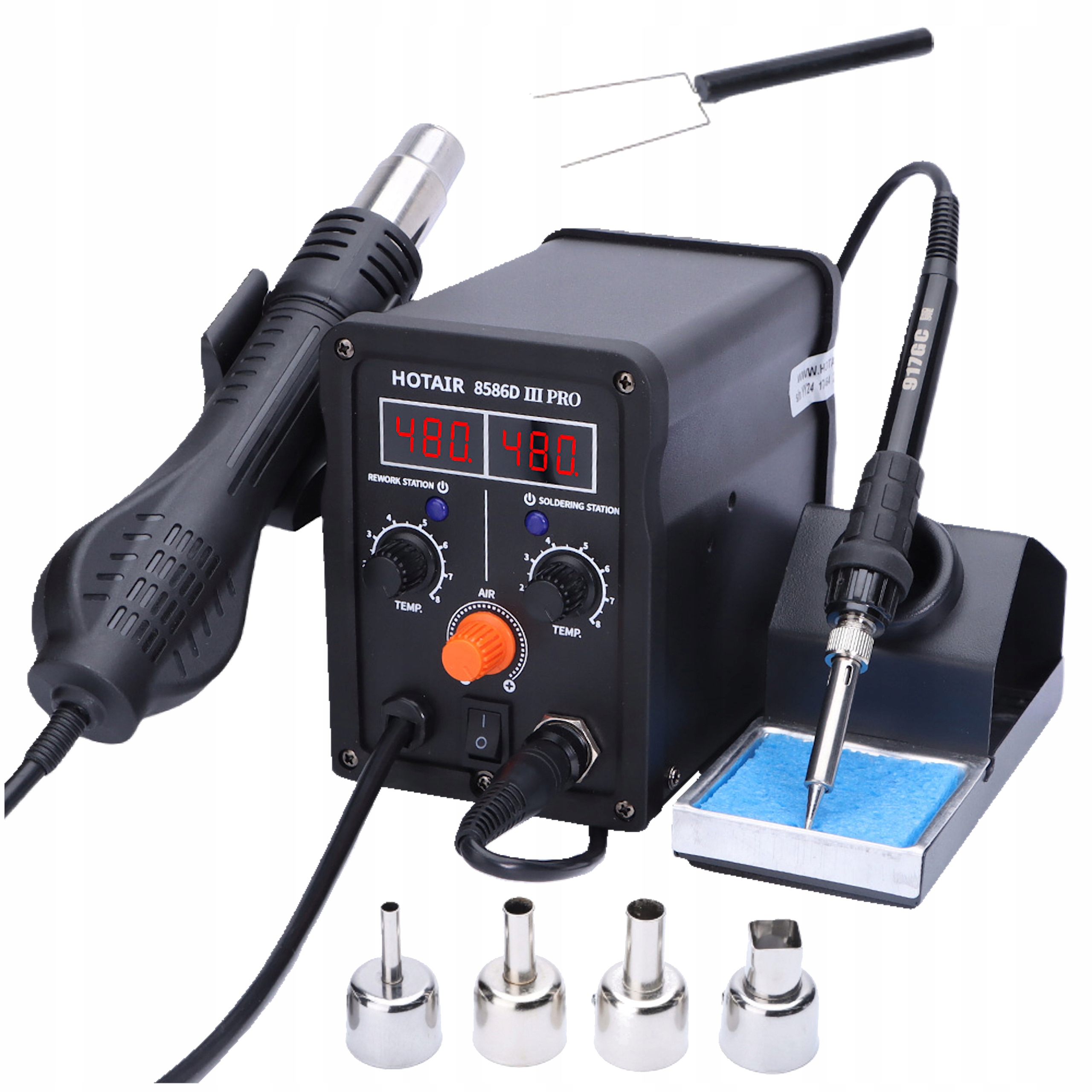 Stacja lutownicza 2w1 Hotair 8586D III Pro precyzyjna spawanie lutowanie