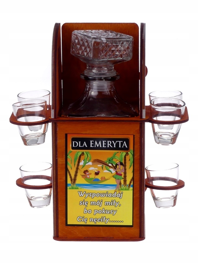 

Karafka z kieliszkami Konfesjonał emeryt