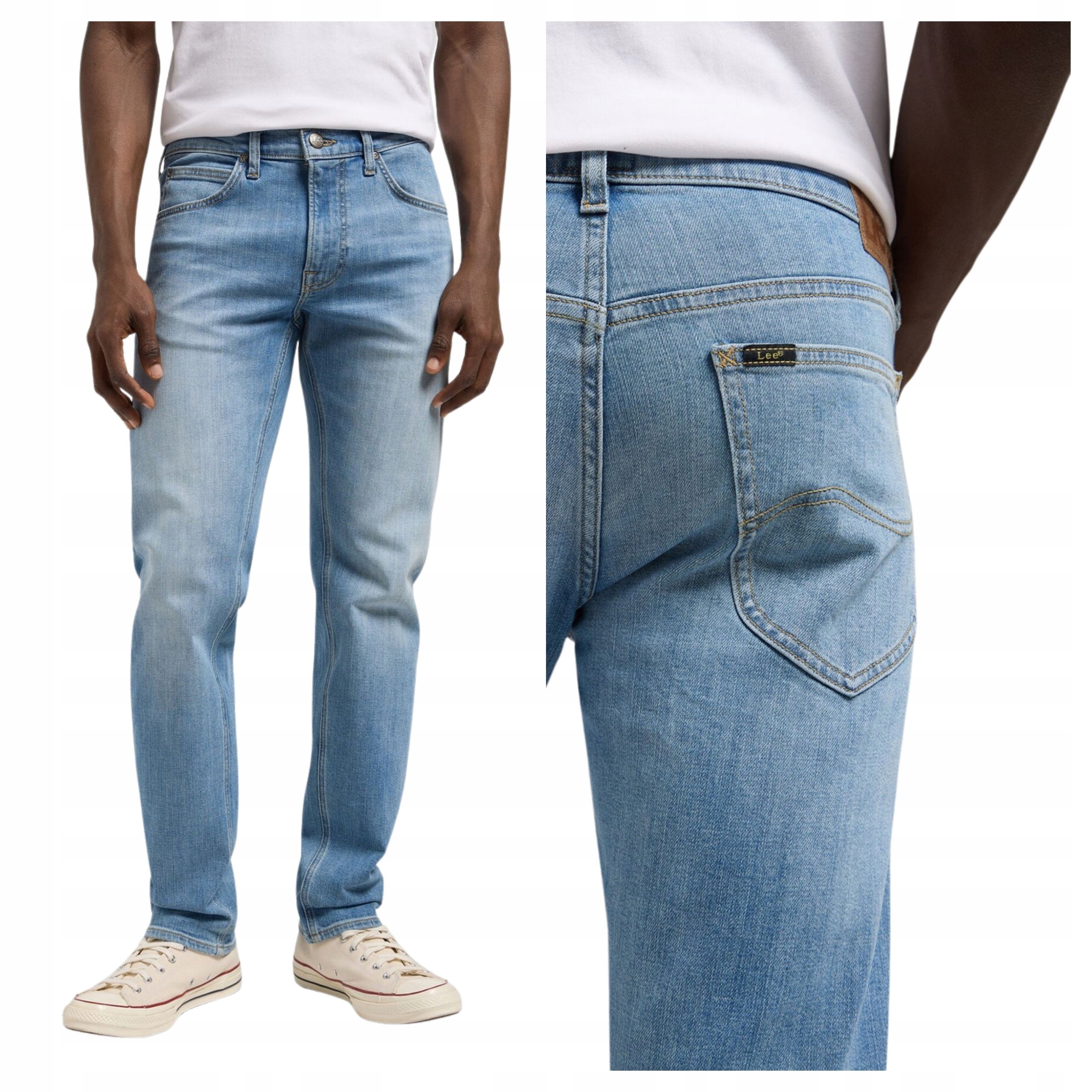 Pánské kalhoty Lee Daren Zip Fly Straight Jeans modré Beaming W33 L30