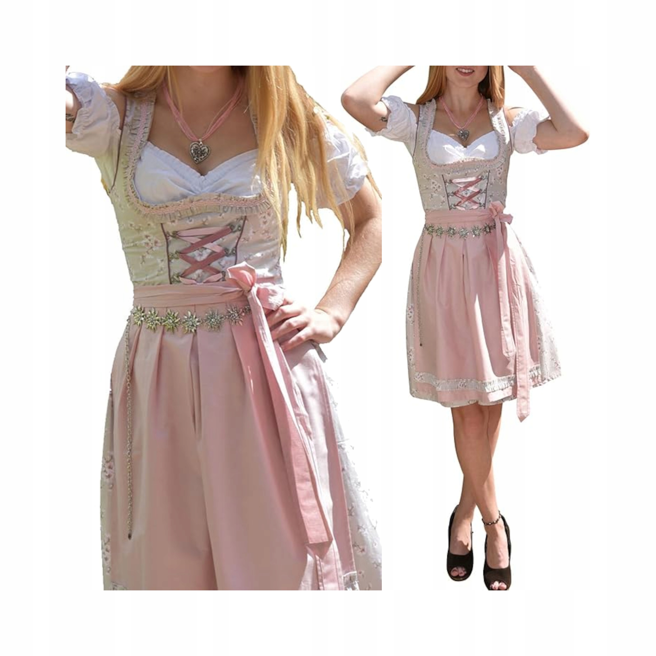 Dámské Šaty Zlatý Trachten Dirndl Na Oktoberfestu S Zástěrou 40