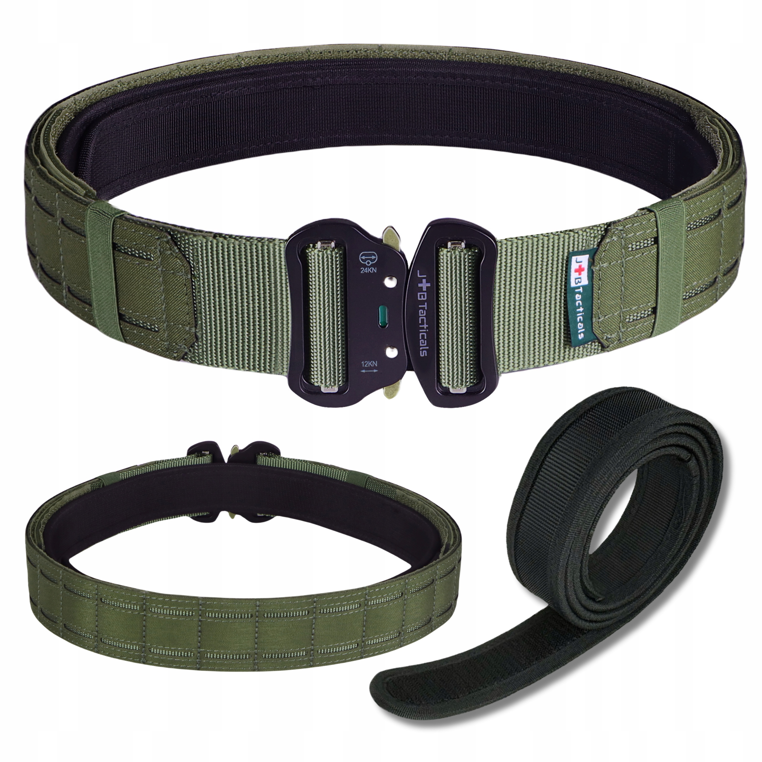 Pas Taktyczny Militarny Wojskowy Molle Podwójny Z Pasem Wewnętrznym Zielony
