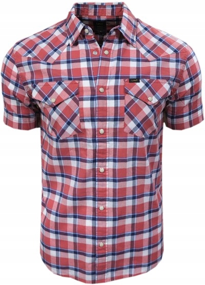 

Lee Koszula Slim Fit stretch aurora red kratka M