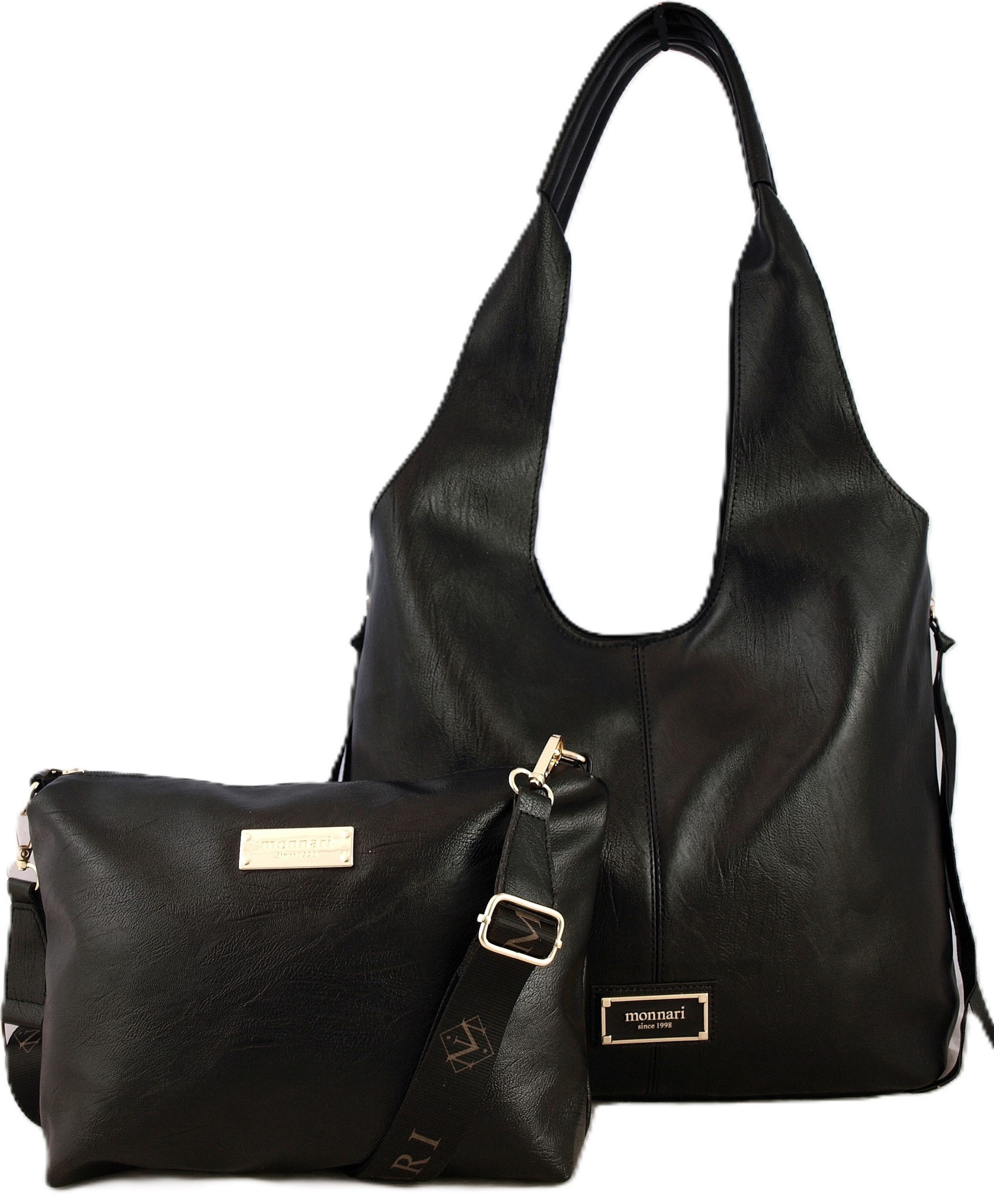 Torebka worek Monnari BAG4990-020 ekoskóra czarna