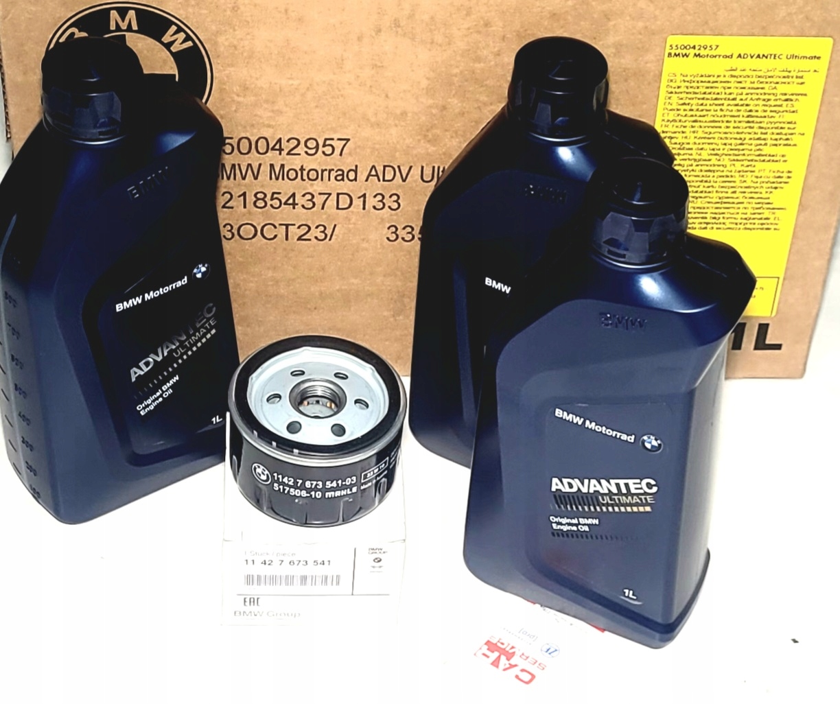 3X 1L Olej BMW ADVANTEC Ultimate 3L 5W40 Motorrad FILTR oe 11427673541