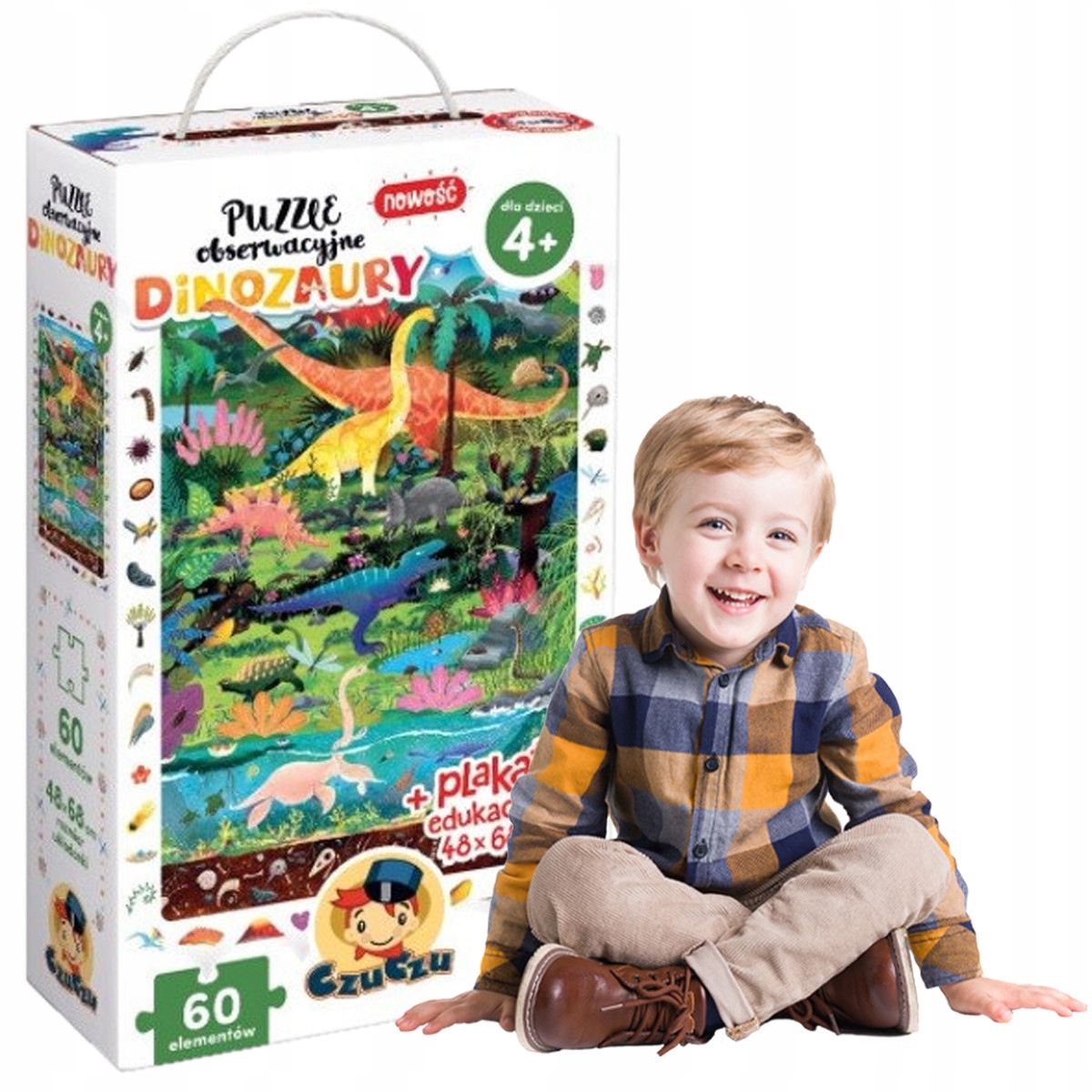 

Dinozaury Puzzle dla Dzieci Duże 60 Elementów
