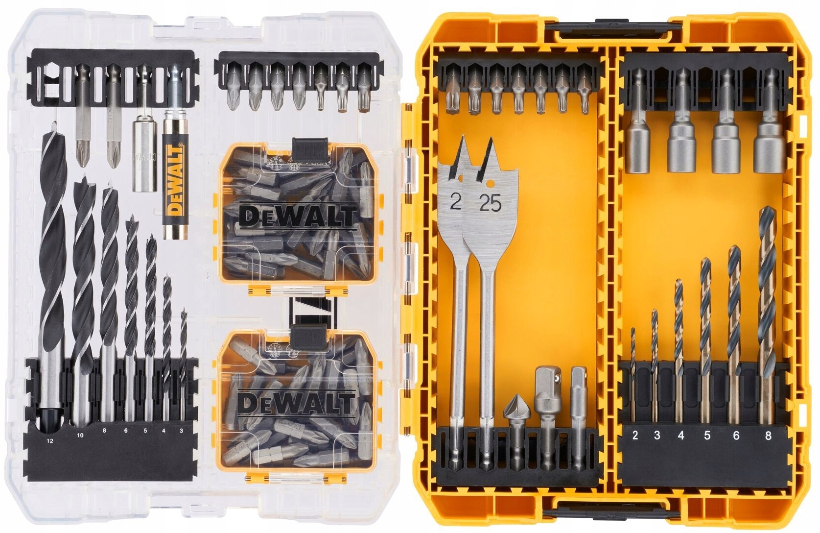 Sada vrtáků a bitů 100 ks DT70784-QZ DeWalt kov dřevo ToughCase+
