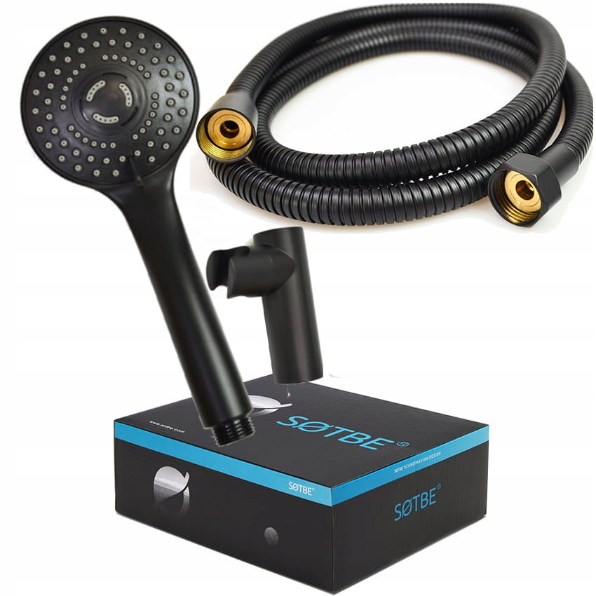 

Zestaw prysznicowy słuchawka z wężem czarny mat