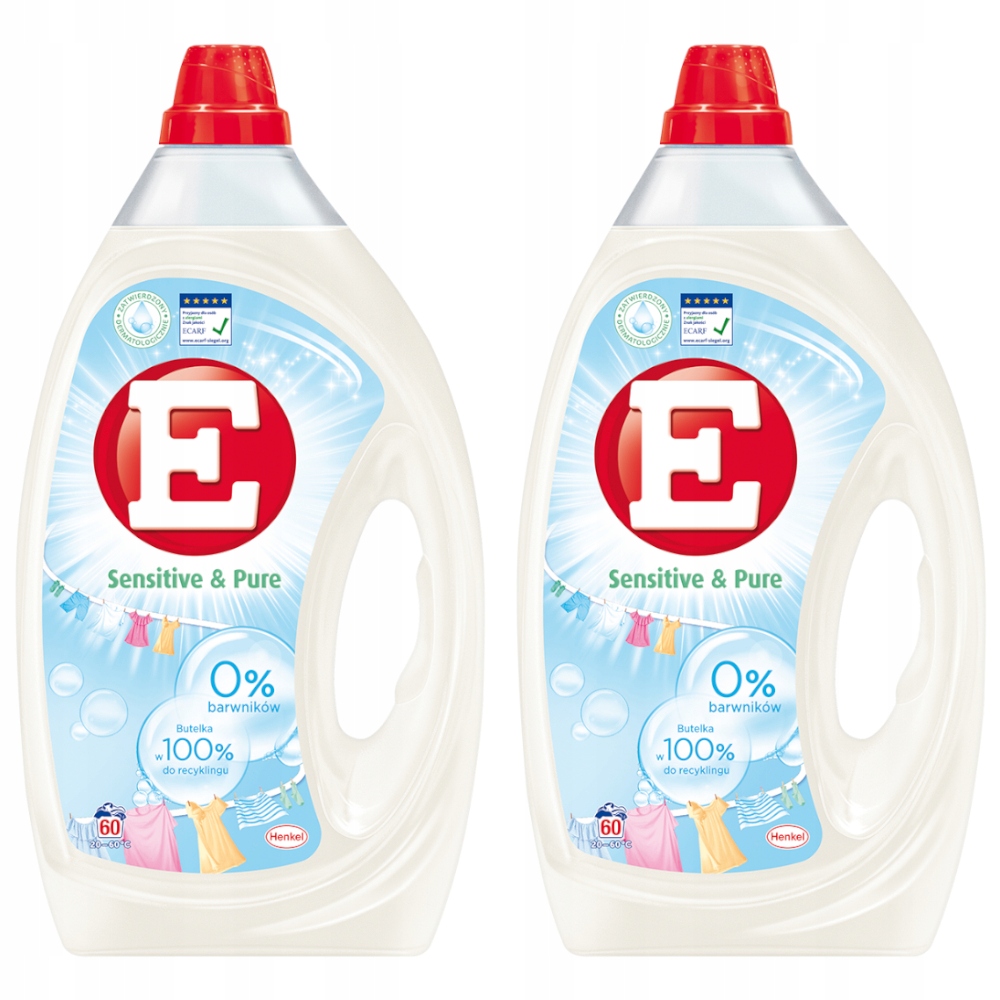 

E Żel do prania uniwersalny Sensitive Pure 2x3l