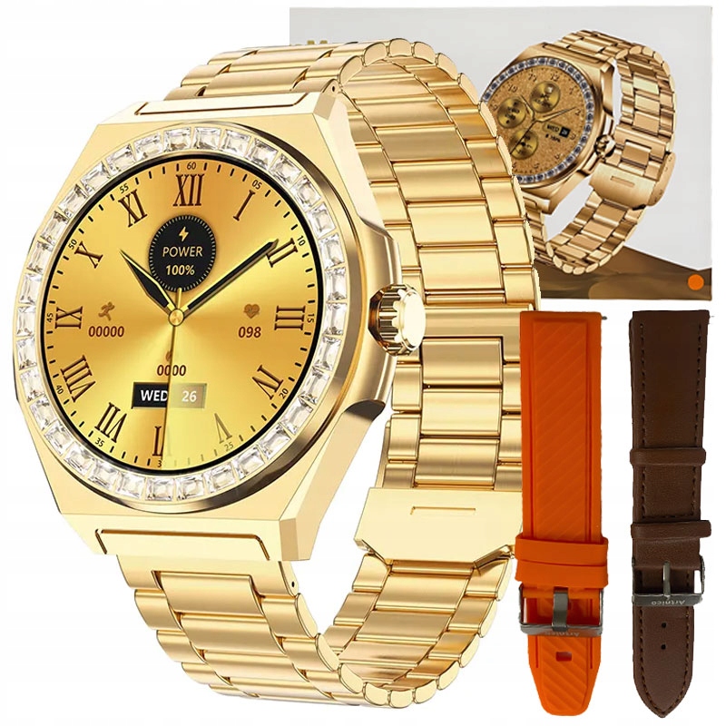 Dámské Hodinky Chytré Hodinky 360X360 Amoled Pl Voděodolné Hovory 3 Řemínky