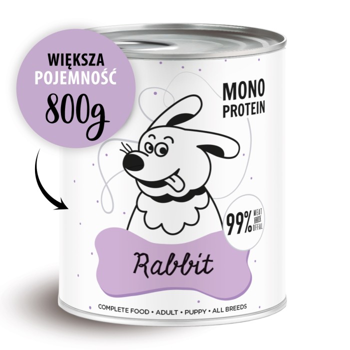 Levně Paka Zwierzaka Pepe Rabbit vlhké krmivo pro psy 99% králík 6x800g