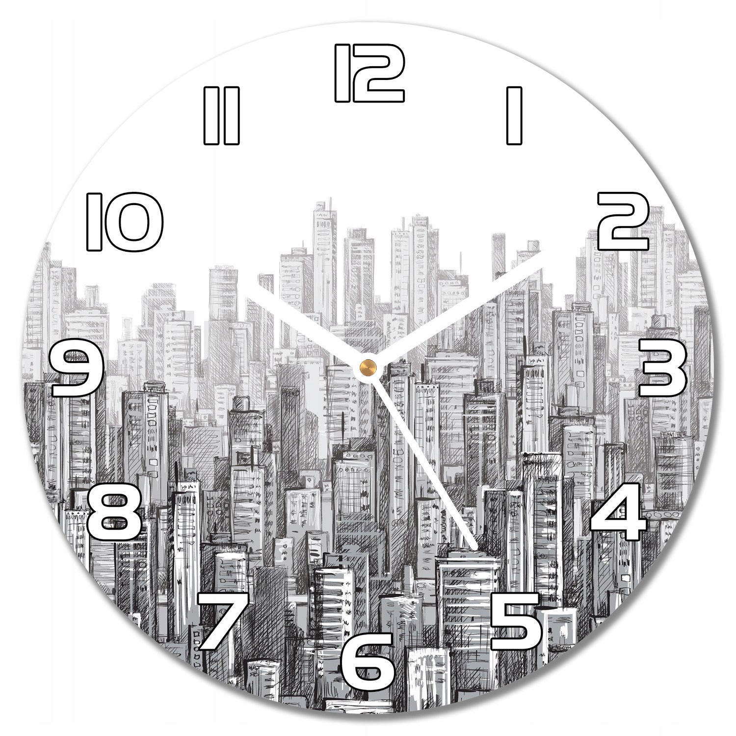 

Zegar ścienny szklany Czarno-białe Miasto f30 cm