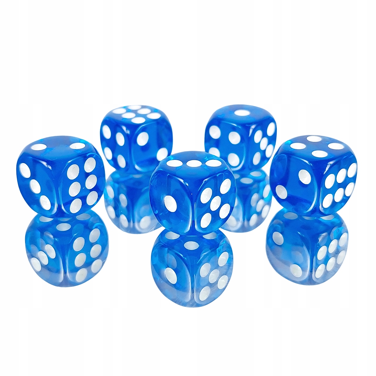 ZESTAW 25 KOSTEK K6 RPG BŁĘKITNA PERŁA KOŚĆ SZEŚCIOŚCIENNA 1,1 CM Liczba ścian 6