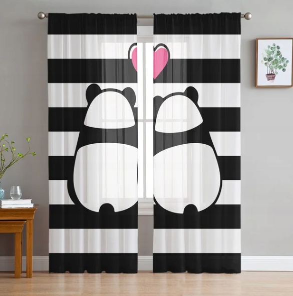 DZIECIĘCE ZASŁONY KOMPLET 2 SZT PANDA MIŚ 135 Marka inna marka