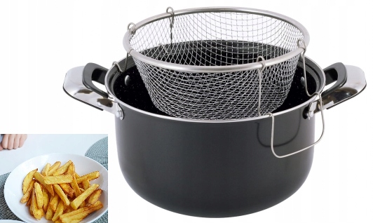 

Garnek 24cm 4L sitko kosz do głębokiego smażenia